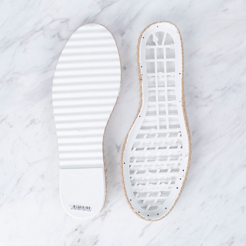 Loren Hasır Espadril / Ayakkabı Tabanı 36 Numara Beyaz